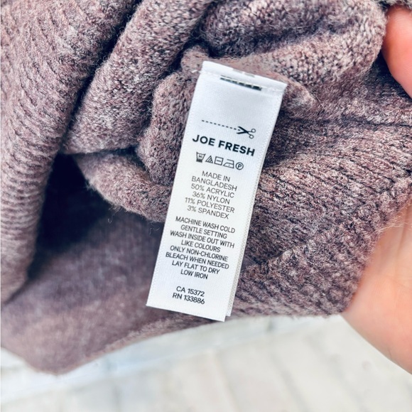 Joe Fresh Purple Tunic Long Sleeve Crew Neck Sweater with Black Bow Size Medium - Picture 6 of 6